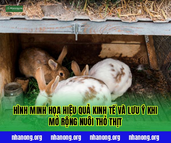 Hình minh họa hiệu quả kinh tế và lưu ý khi mở rộng nuôi thỏ thịt